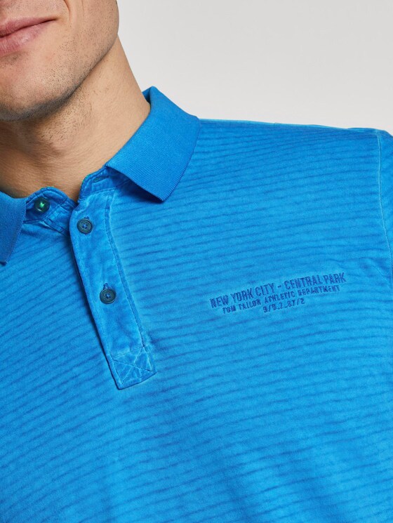 Gestreiftes Poloshirt mit kleiner Stickerei - Männer - Electric Teal Blue Gestreiftes Poloshirt mit kleiner Stickerei - Männer - Electric Teal Blue - 9 - TOM TAILOR