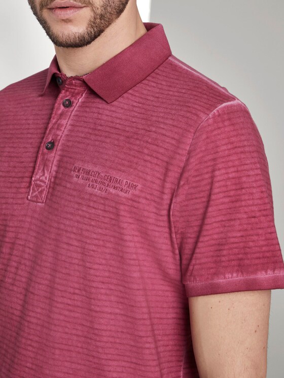 Gestreiftes Poloshirt mit kleiner Stickerei - Männer - wine rose pink Gestreiftes Poloshirt mit kleiner Stickerei - Männer - wine rose pink - 9 - TOM TAILOR