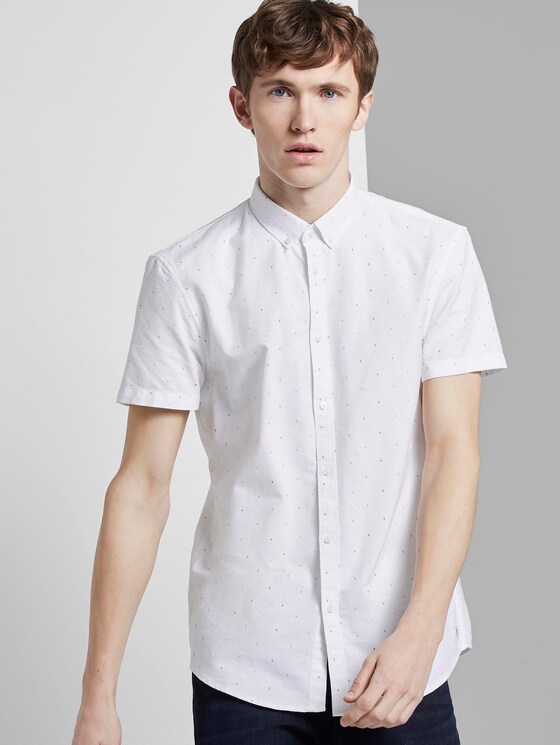 Gepunktetes kurzärmliges Hemd - Männer - wihte triangle mix print Gepunktetes kurzärmliges Hemd - Männer - wihte triangle mix print - 5 - TOM TAILOR Denim