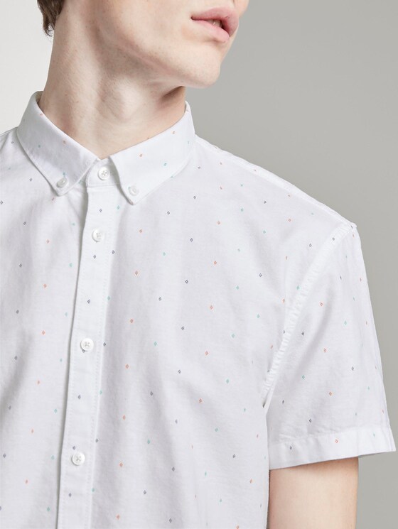 Gepunktetes kurzärmliges Hemd - Männer - wihte triangle mix print Gepunktetes kurzärmliges Hemd - Männer - wihte triangle mix print - 9 - TOM TAILOR Denim