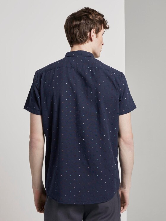 Gepunktetes kurzärmliges Hemd - Männer - navy triangle mix print Gepunktetes kurzärmliges Hemd - Männer - navy triangle mix print - 2 - TOM TAILOR Denim