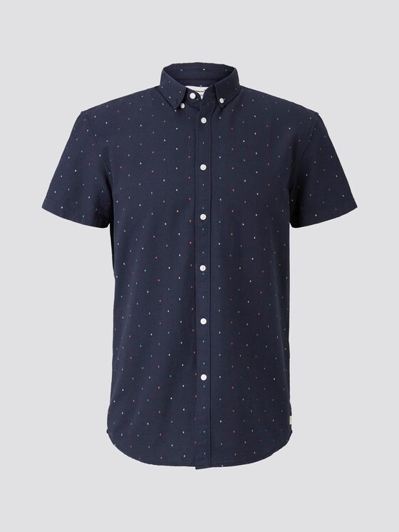 Gepunktetes kurzärmliges Hemd - Männer - navy triangle mix print Gepunktetes kurzärmliges Hemd - Männer - navy triangle mix print - 7 - TOM TAILOR Denim