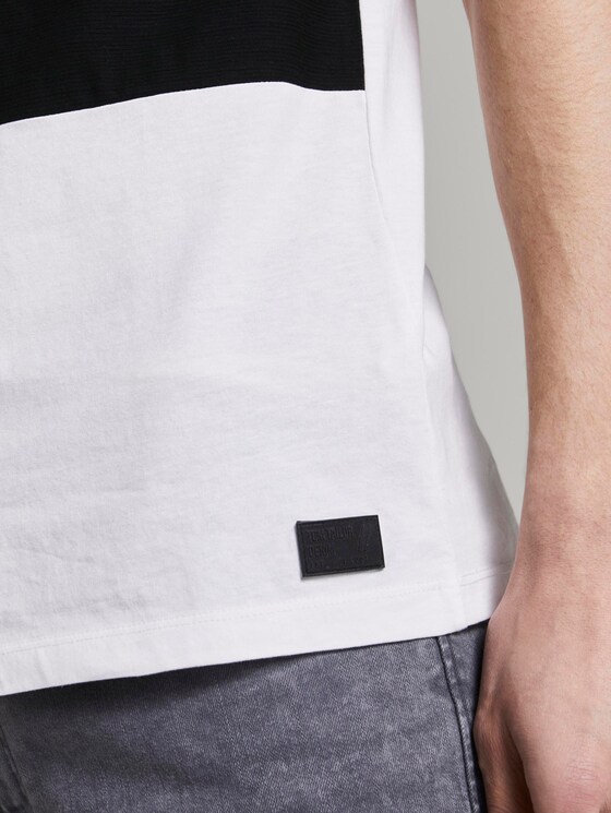 Gestreept T-shirt in een materiaalmix - Mannen - White Gestreept T-shirt in een materiaalmix - Mannen - White - 10 - TOM TAILOR Denim