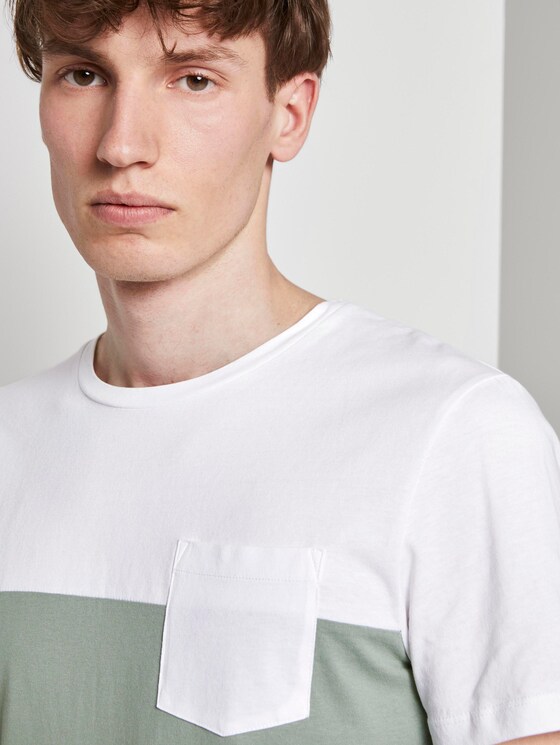Gestreept T-shirt in een materiaalmix - Mannen - White Gestreept T-shirt in een materiaalmix - Mannen - White - 9 - TOM TAILOR Denim
