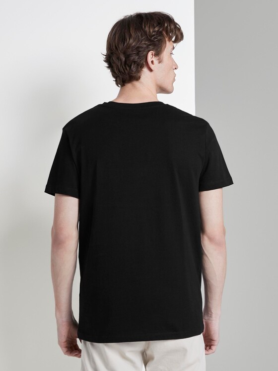 Gestreiftes T-Shirt im Material-Mix - Männer - Black Gestreiftes T-Shirt im Material-Mix - Männer - Black - 2 - TOM TAILOR Denim