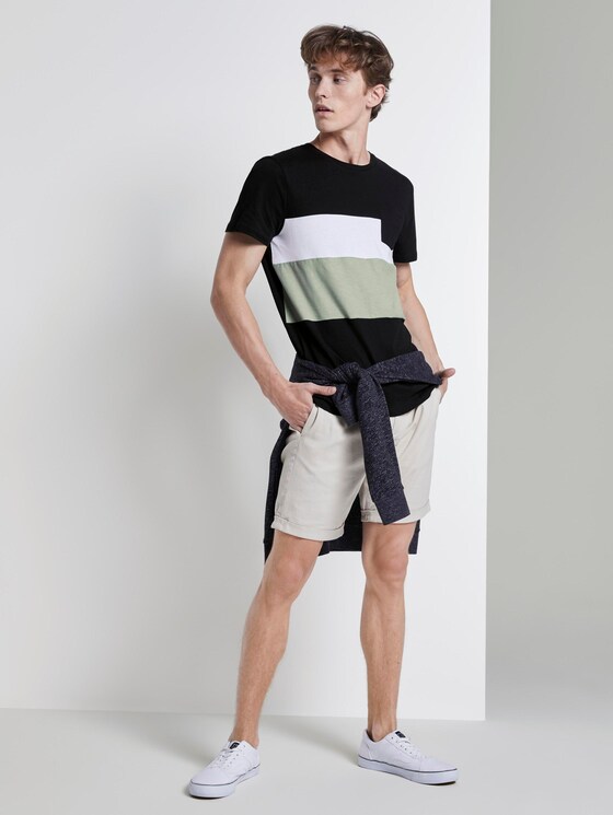 Gestreiftes T-Shirt im Material-Mix - Männer - Black Gestreiftes T-Shirt im Material-Mix - Männer - Black - 3 - TOM TAILOR Denim