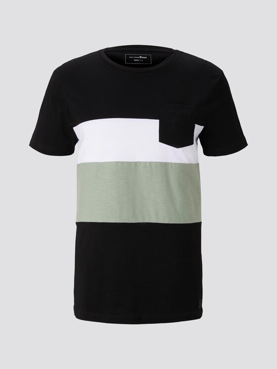 Gestreiftes T-Shirt im Material-Mix - Männer - Black Gestreiftes T-Shirt im Material-Mix - Männer - Black - 7 - TOM TAILOR Denim