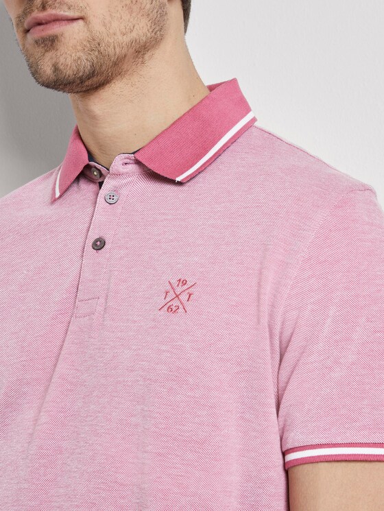 Zweifarbiges Poloshirt mit Kontrastblende - Männer - pink two tone pique Zweifarbiges Poloshirt mit Kontrastblende - Männer - pink two tone pique - 9 - TOM TAILOR