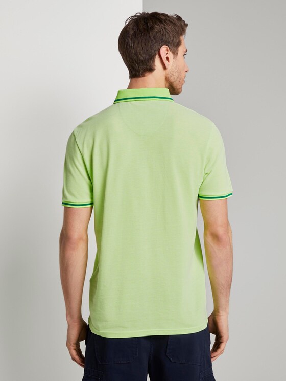 Zweifarbiges Poloshirt mit Kontrastblende - Männer - neon green two tone Zweifarbiges Poloshirt mit Kontrastblende - Männer - neon green two tone - 2 - TOM TAILOR