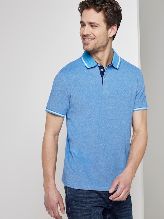 Zweifarbiges Poloshirt mit Kontrastblende - Männer - bright blue two tone Zweifarbiges Poloshirt mit Kontrastblende - Männer - bright blue two tone - 5 - TOM TAILOR