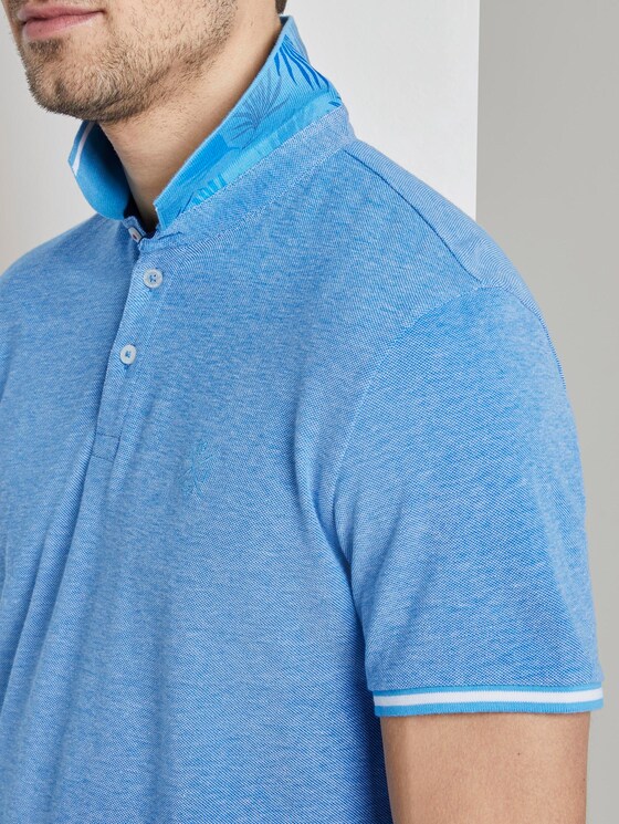 Zweifarbiges Poloshirt mit Kontrastblende - Männer - bright blue two tone Zweifarbiges Poloshirt mit Kontrastblende - Männer - bright blue two tone - 9 - TOM TAILOR