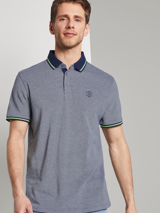 Zweifarbiges Poloshirt mit Kontrastblende - Männer - dark blue two tone Zweifarbiges Poloshirt mit Kontrastblende - Männer - dark blue two tone - 5 - TOM TAILOR