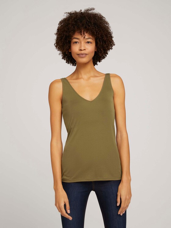 Basic Top aus Lyocell - Frauen - Military Olive Green Basic Top aus Lyocell - Frauen - Military Olive Green - 1 - Mine to five