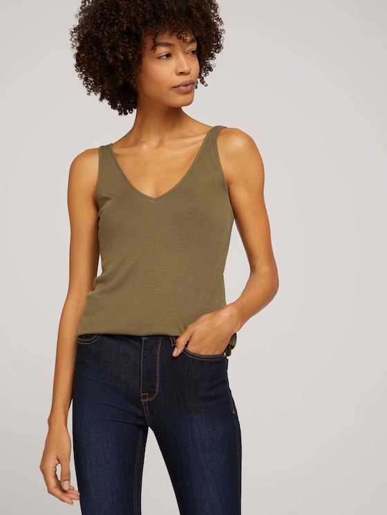Basic Top aus Lyocell - Frauen - Military Olive Green Basic Top aus Lyocell - Frauen - Military Olive Green - 5 - Mine to five