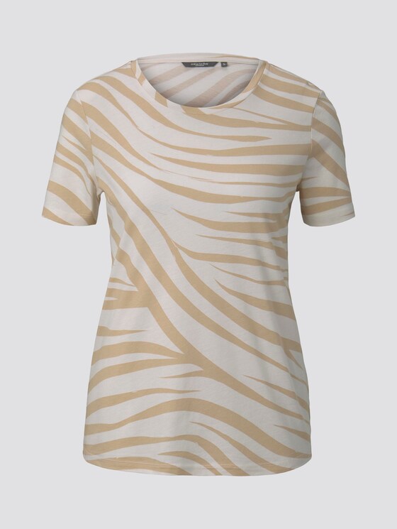 T-shirt in a zebra pattern - Women - ecru zebra design T-shirt in a zebra pattern - Women - ecru zebra design - 7 - Mine to five
