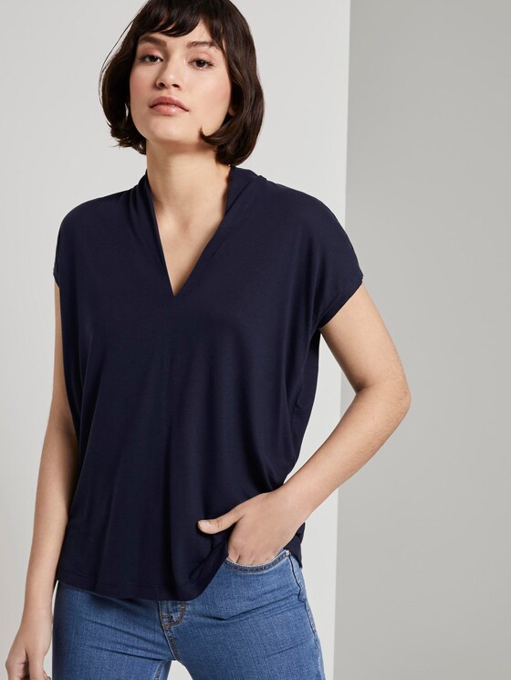 Feminines T-Shirt aus Lyocell - Frauen - Sky Captain Blue Feminines T-Shirt aus Lyocell - Frauen - Sky Captain Blue - 5 - Mine to five