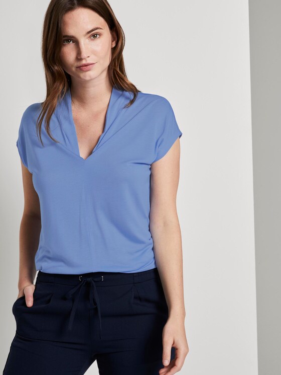 Feminines T-Shirt aus Lyocell - Frauen - dreamy blue Feminines T-Shirt aus Lyocell - Frauen - dreamy blue - 5 - Mine to five