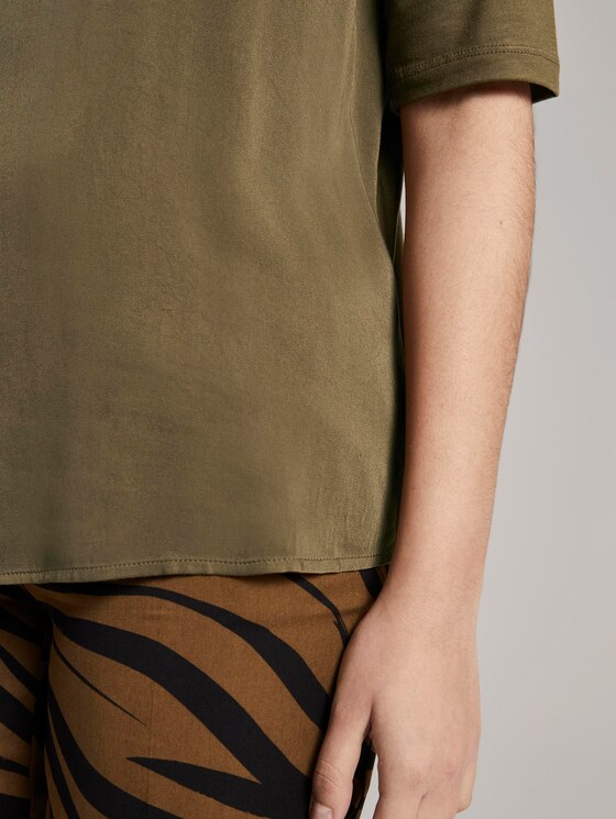 T-Shirt aus Lyocell - Frauen - Military Olive Green T-Shirt aus Lyocell - Frauen - Military Olive Green - 10 - Mine to five