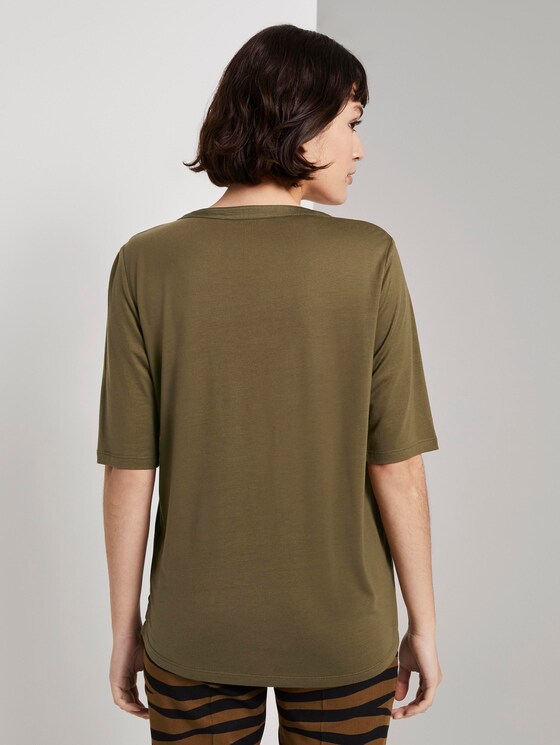 T-Shirt aus Lyocell - Frauen - Military Olive Green T-Shirt aus Lyocell - Frauen - Military Olive Green - 2 - Mine to five