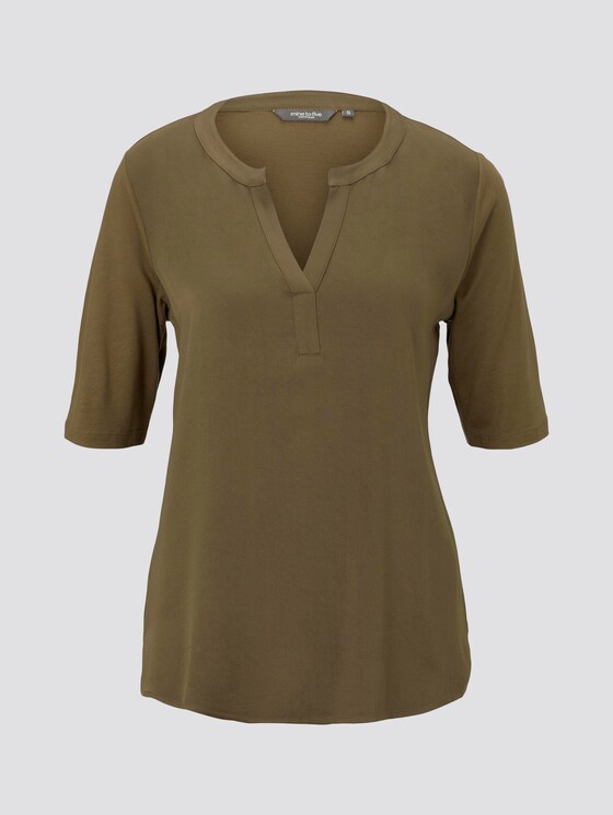 T-Shirt aus Lyocell - Frauen - Military Olive Green T-Shirt aus Lyocell - Frauen - Military Olive Green - 7 - Mine to five