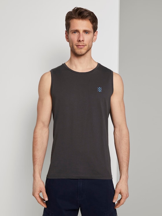 Top mit Schrift-Print - Männer - Phanton Dark Grey Top mit Schrift-Print - Männer - Phanton Dark Grey - 1 - TOM TAILOR