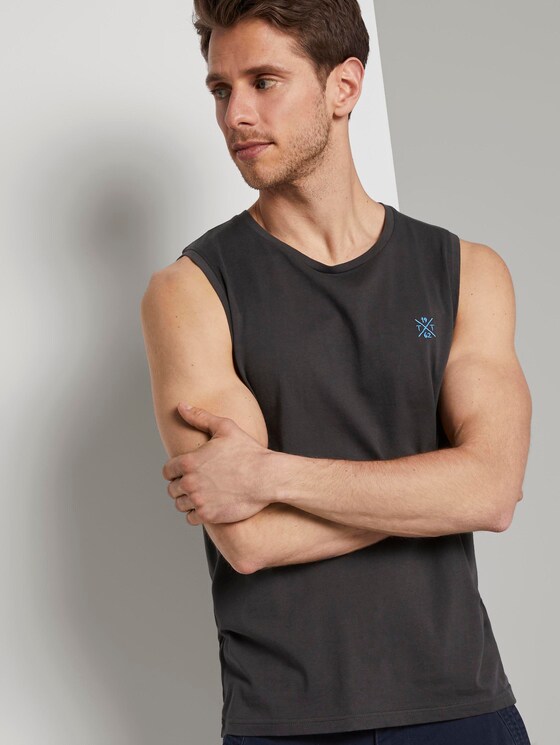 Top mit Schrift-Print - Männer - Phanton Dark Grey Top mit Schrift-Print - Männer - Phanton Dark Grey - 5 - TOM TAILOR