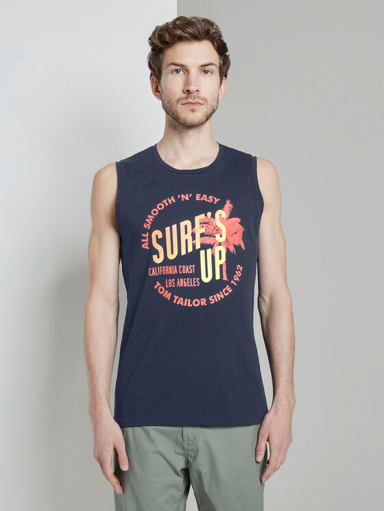 Top mit Schrift-Print - Männer - Black Iris Blue Top mit Schrift-Print - Männer - Black Iris Blue - 1 - TOM TAILOR
