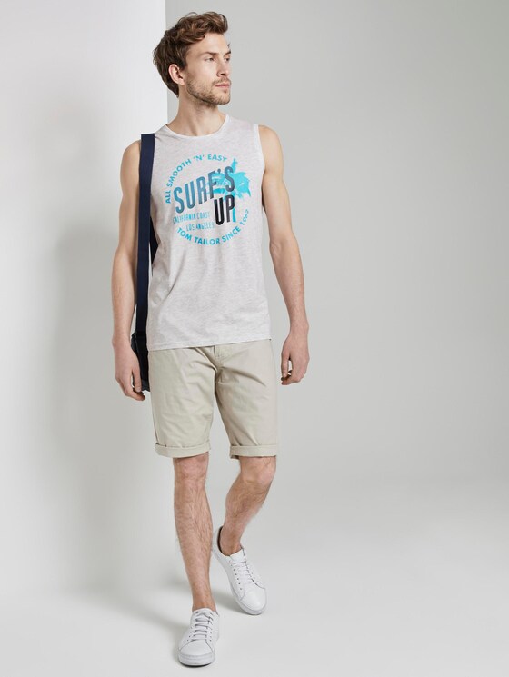 Top mit Schrift-Print - Männer - Blanc White Melange Top mit Schrift-Print - Männer - Blanc White Melange - 3 - TOM TAILOR