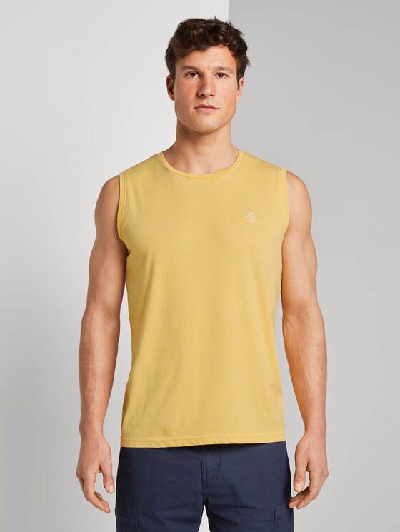 Top mit Schrift-Print - Männer - Primrose Yellow Melange Top mit Schrift-Print - Männer - Primrose Yellow Melange - 1 - TOM TAILOR