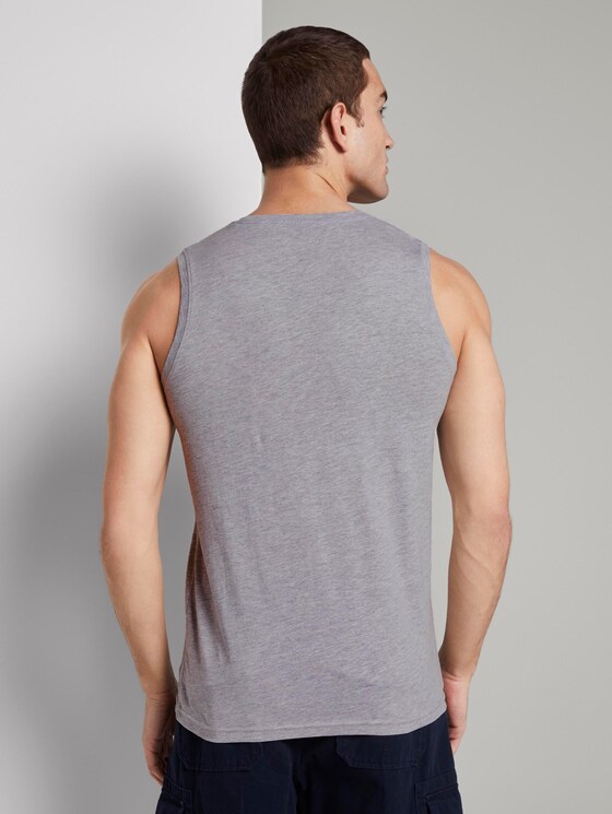 Top mit Schrift-Print - Männer - Light Stone Grey Melange Top mit Schrift-Print - Männer - Light Stone Grey Melange - 2 - TOM TAILOR