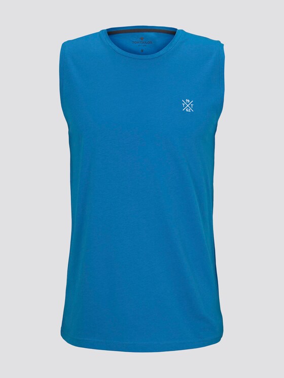Top with a letter print - Men - brilliant middle blue Top with a letter print - Men - brilliant middle blue - 7 - TOM TAILOR