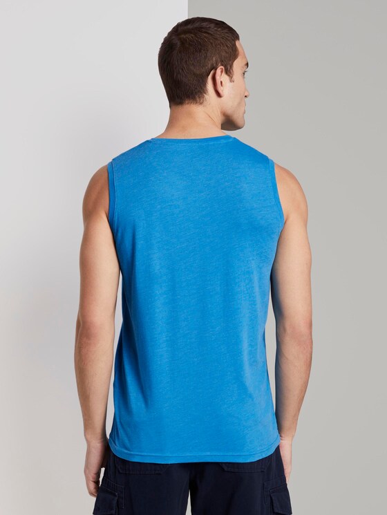 Top mit Schrift-Print - Männer - aster blue white melange Top mit Schrift-Print - Männer - aster blue white melange - 2 - TOM TAILOR