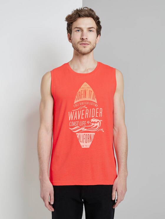 Top mit Schrift-Print - Männer - neon peach Top mit Schrift-Print - Männer - neon peach - 1 - TOM TAILOR