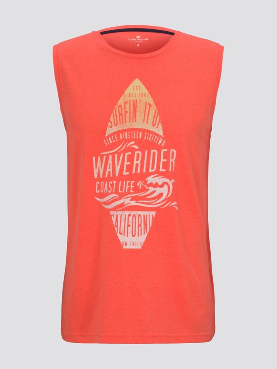 Top mit Schrift-Print - Männer - neon peach Top mit Schrift-Print - Männer - neon peach - 7 - TOM TAILOR