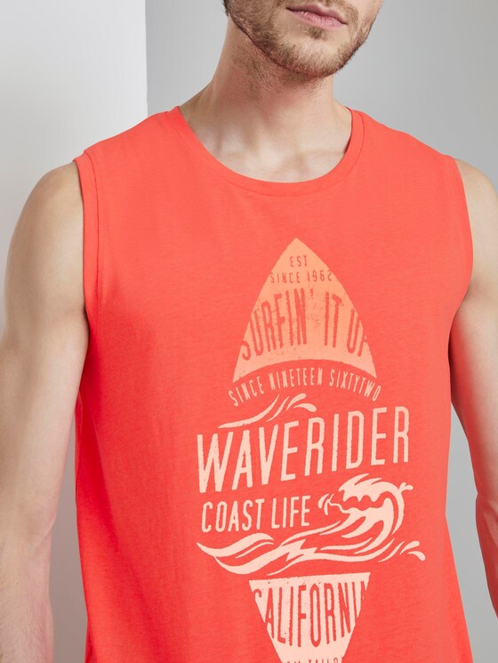 Top mit Schrift-Print - Männer - neon peach Top mit Schrift-Print - Männer - neon peach - 9 - TOM TAILOR