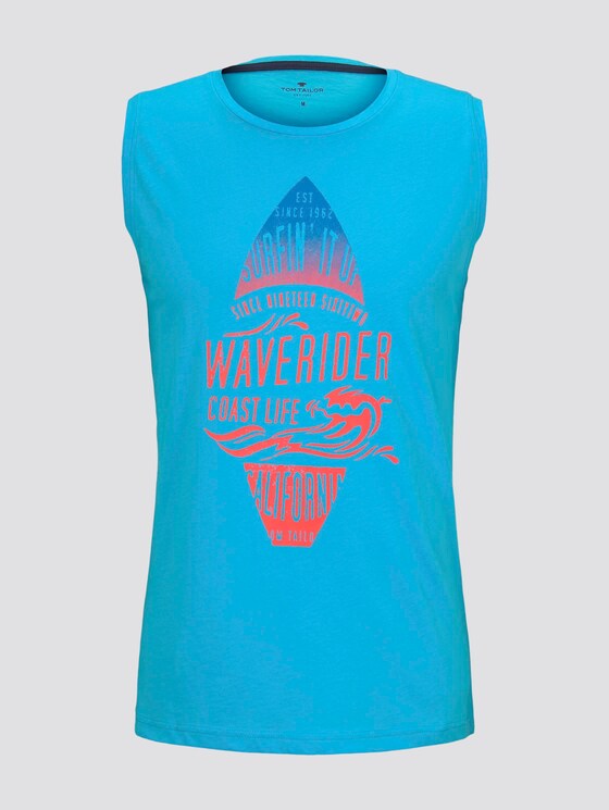 Top mit Schrift-Print - Männer - clear blue atoll Top mit Schrift-Print - Männer - clear blue atoll - 7 - TOM TAILOR