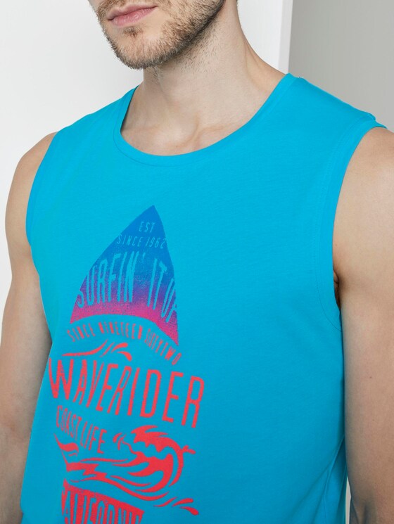 Top mit Schrift-Print - Männer - clear blue atoll Top mit Schrift-Print - Männer - clear blue atoll - 9 - TOM TAILOR