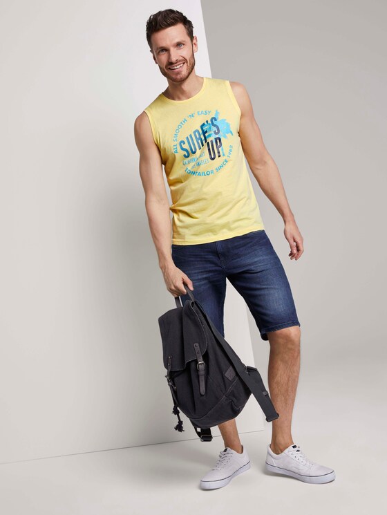 Top mit Schrift-Print - Männer - pale straw yellow Top mit Schrift-Print - Männer - pale straw yellow - 3 - TOM TAILOR