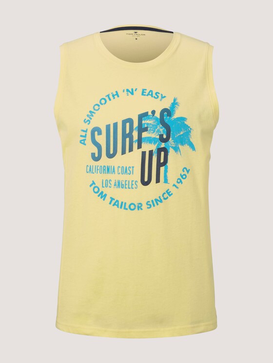 Top mit Schrift-Print - Männer - pale straw yellow Top mit Schrift-Print - Männer - pale straw yellow - 7 - TOM TAILOR
