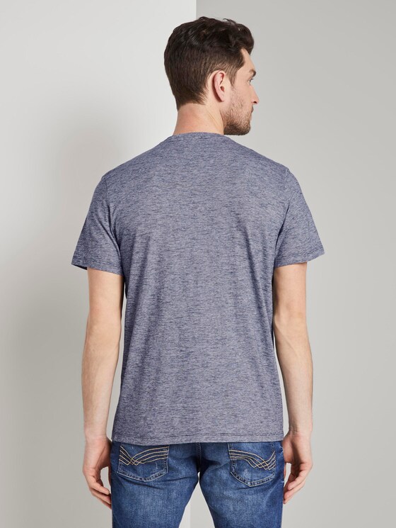 T-Shirt mit Schrift-Print - Männer - Navy Yarn-Dye Stripe T-Shirt mit Schrift-Print - Männer - Navy Yarn-Dye Stripe - 2 - TOM TAILOR