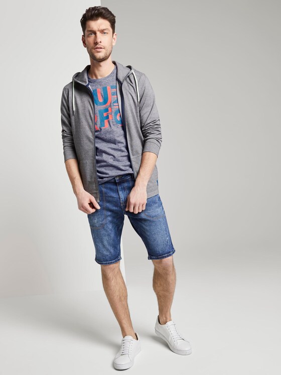 T-Shirt mit Schrift-Print - Männer - Navy Yarn-Dye Stripe T-Shirt mit Schrift-Print - Männer - Navy Yarn-Dye Stripe - 3 - TOM TAILOR