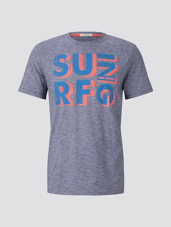T-Shirt mit Schrift-Print - Männer - Navy Yarn-Dye Stripe T-Shirt mit Schrift-Print - Männer - Navy Yarn-Dye Stripe - 7 - TOM TAILOR