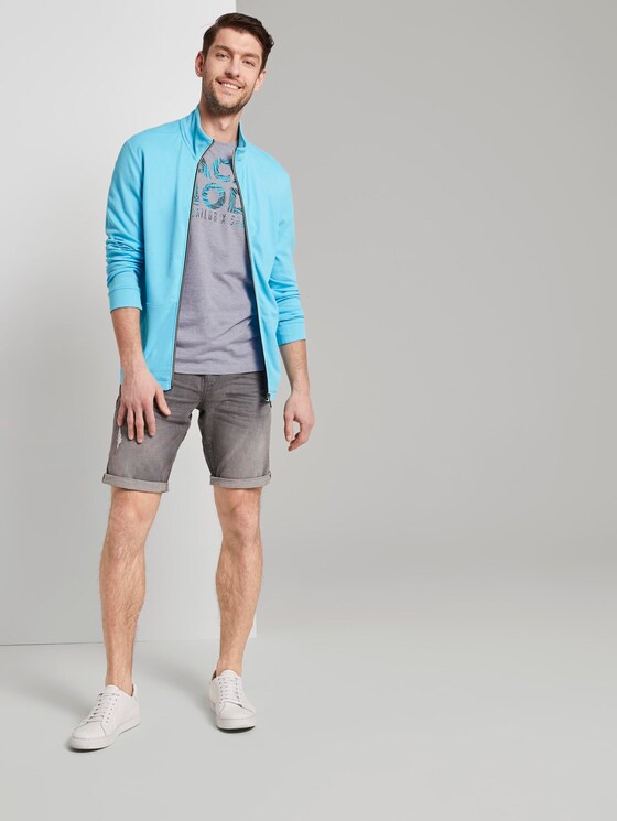 T-Shirt mit Schrift-Print - Männer - light grey stripe T-Shirt mit Schrift-Print - Männer - light grey stripe - 3 - TOM TAILOR