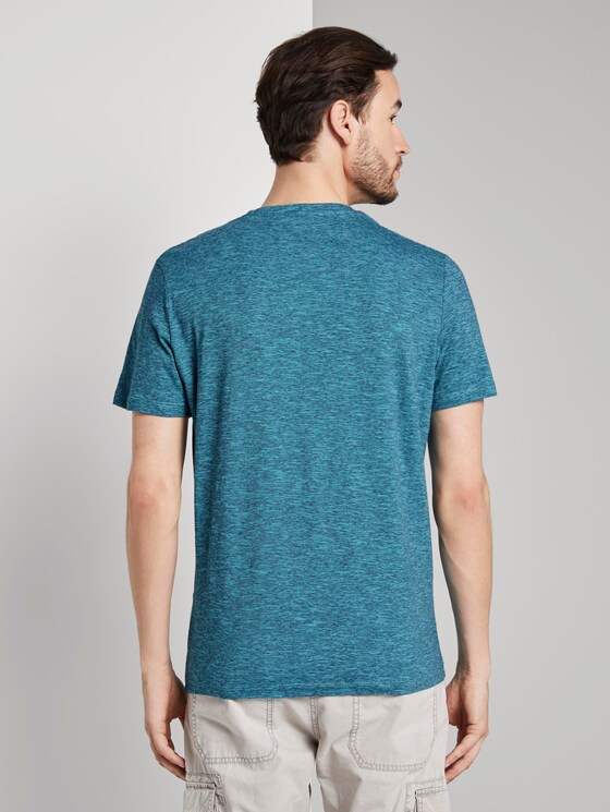 T-Shirt mit Schrift-Print - Männer - teal fine stripe T-Shirt mit Schrift-Print - Männer - teal fine stripe - 2 - TOM TAILOR