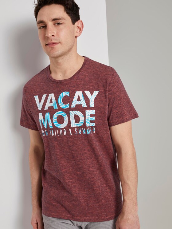 T-Shirt mit Schrift-Print - Männer - neon pink fine stripe T-Shirt mit Schrift-Print - Männer - neon pink fine stripe - 5 - TOM TAILOR