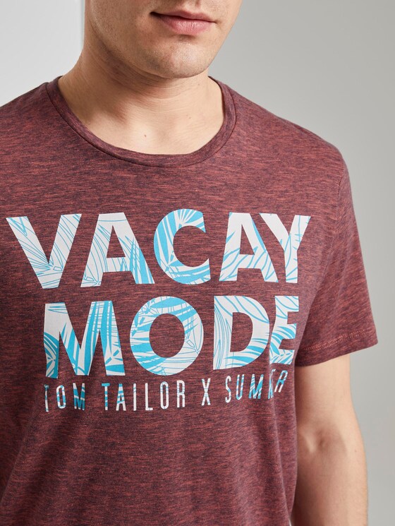 T-Shirt mit Schrift-Print - Männer - neon pink fine stripe T-Shirt mit Schrift-Print - Männer - neon pink fine stripe - 9 - TOM TAILOR