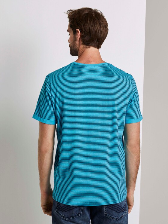 Gestreiftes T-Shirt - Männer - teal blue printed stripe Gestreiftes T-Shirt - Männer - teal blue printed stripe - 2 - TOM TAILOR