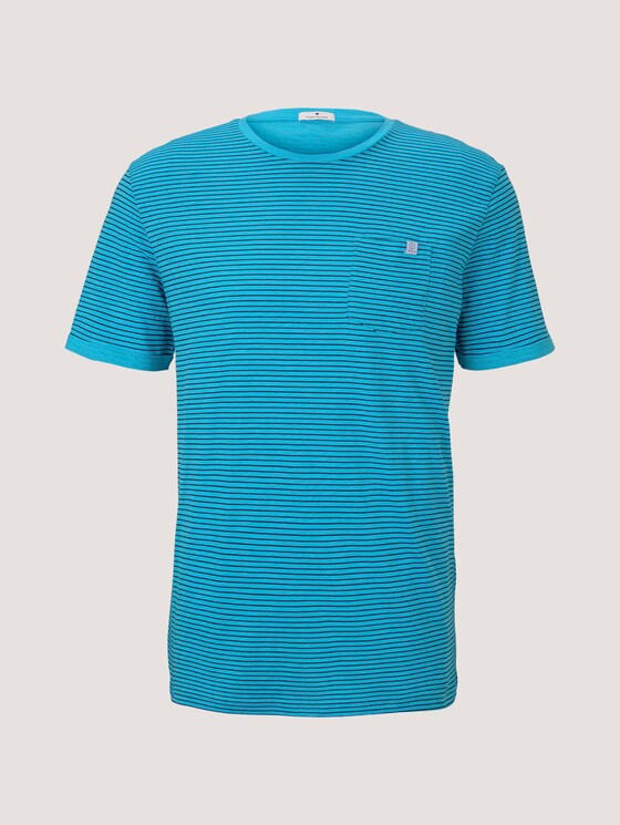 Gestreiftes T-Shirt - Männer - teal blue printed stripe Gestreiftes T-Shirt - Männer - teal blue printed stripe - 7 - TOM TAILOR