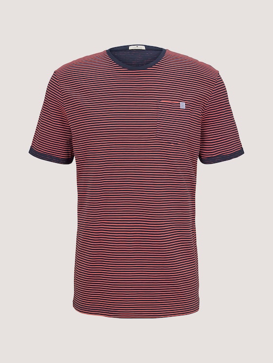 Striped T-shirt - Men - blue neon pink printed stripe Striped T-shirt - Men - blue neon pink printed stripe - 7 - TOM TAILOR