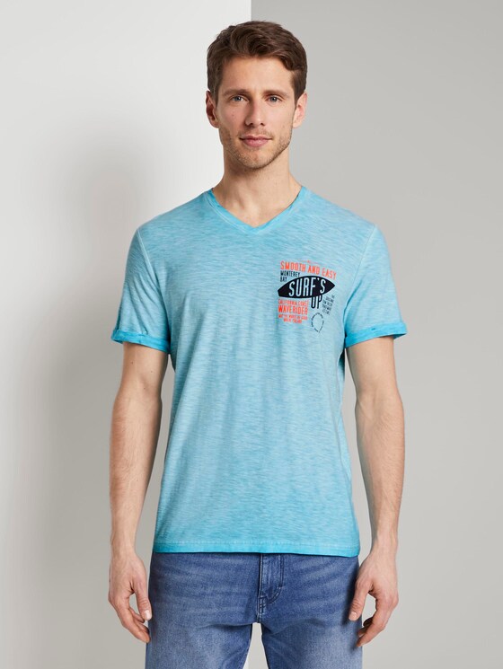 Meliertes T-Shirt - Männer - clear blue atoll Meliertes T-Shirt - Männer - clear blue atoll - 1 - TOM TAILOR